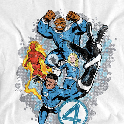White - Side - Fantastic Four Unisex Adult The First Family Together T-Shirt