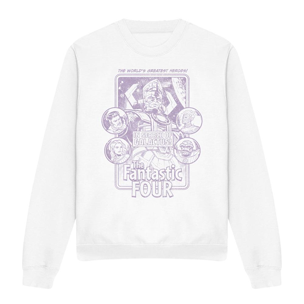 White - Front - Fantastic Four Unisex Adult In Search Of Galactus Sweatshirt