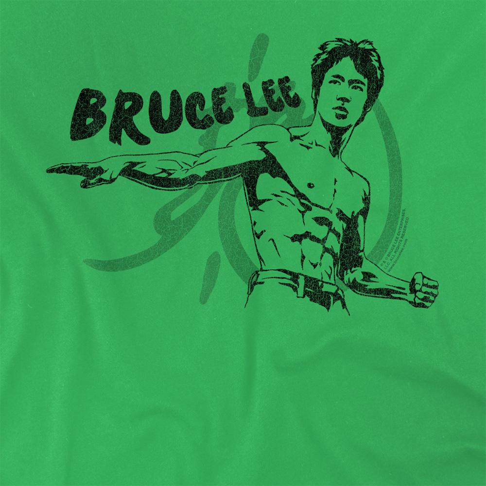 Kelly Green - Side - Bruce Lee Unisex Adult Portrait T-Shirt