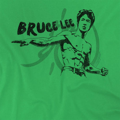Kelly Green - Side - Bruce Lee Unisex Adult Portrait T-Shirt