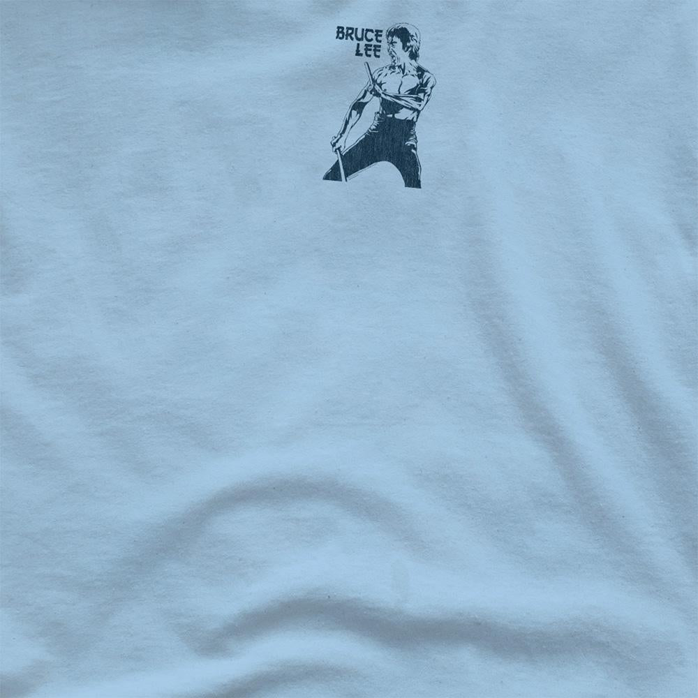 Light Blue - Side - Bruce Lee Unisex Adult Fighter T-Shirt