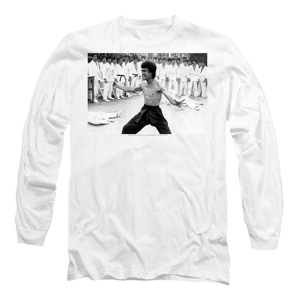 White - Front - Bruce Lee Unisex Adult Triumphant Long-Sleeved T-Shirt