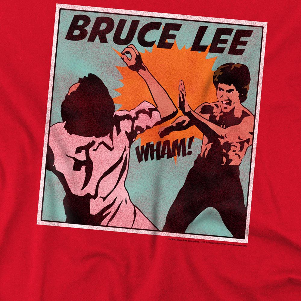 Red - Side - Bruce Lee Unisex Adult Comic Panel T-Shirt