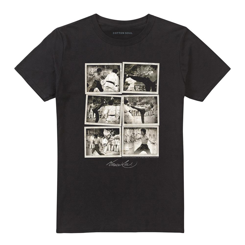 Black - Front - Bruce Lee Unisex Adult Snap Shots T-Shirt