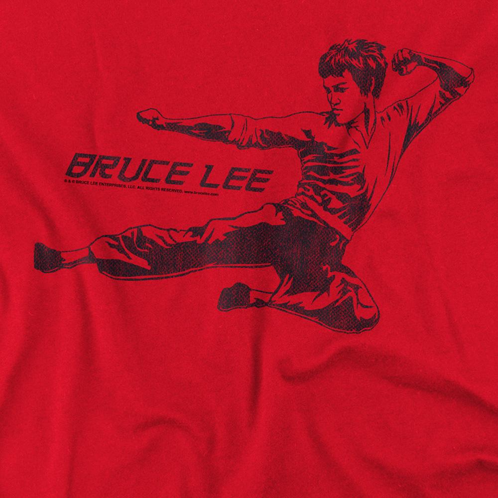 Red - Lifestyle - Bruce Lee Unisex Adult Line Kick T-Shirt