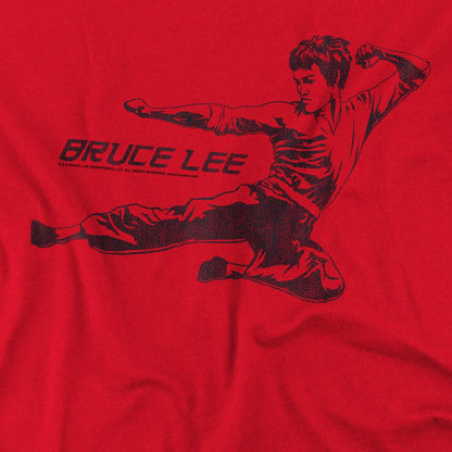 Red - Lifestyle - Bruce Lee Unisex Adult Line Kick T-Shirt