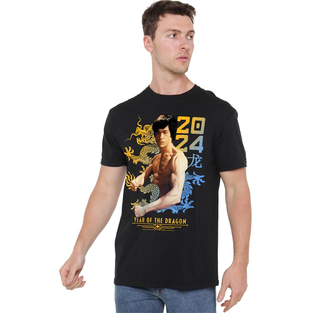 Black - Lifestyle - Bruce Lee Unisex Adult Year Of The Dragon Two Tone T-Shirt