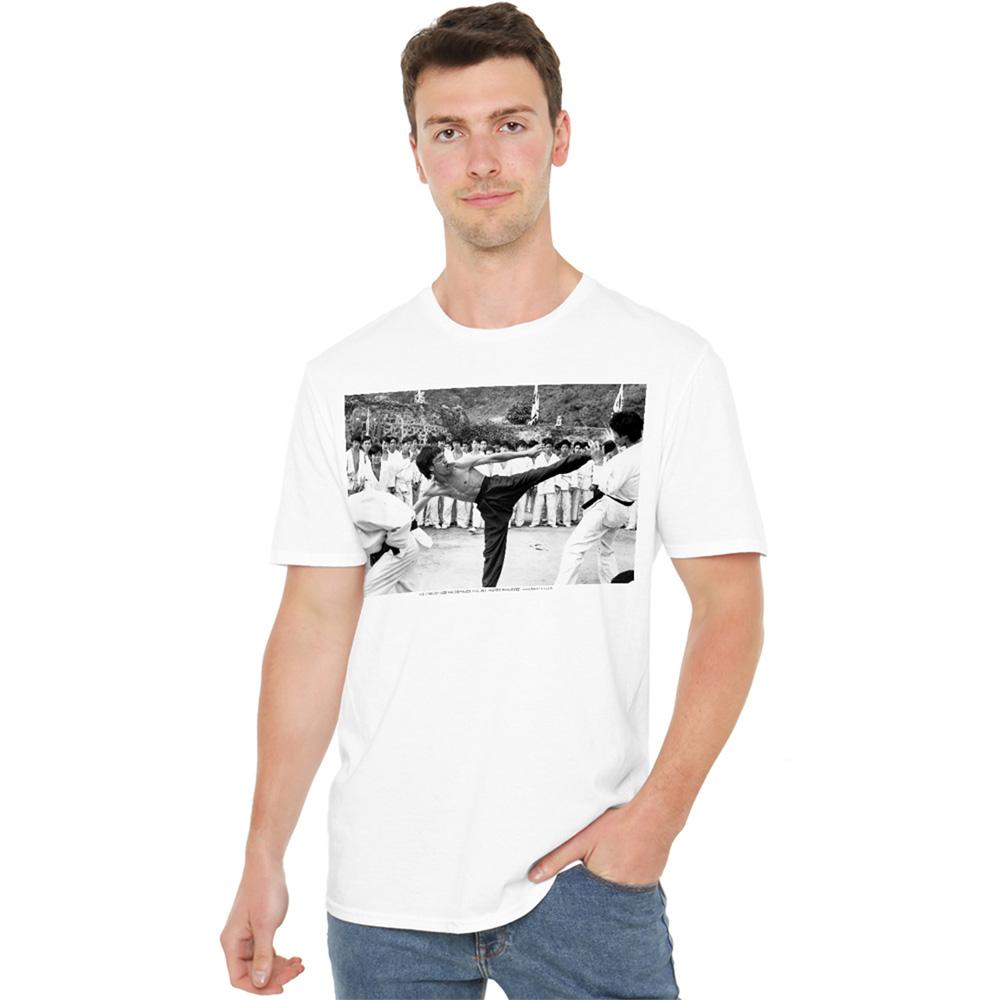 White - Lifestyle - Bruce Lee Unisex Adult Kick To The Head T-Shirt