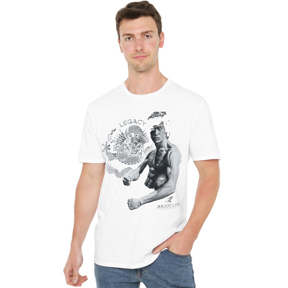 White - Lifestyle - Bruce Lee Unisex Adult Action Pose T-Shirt