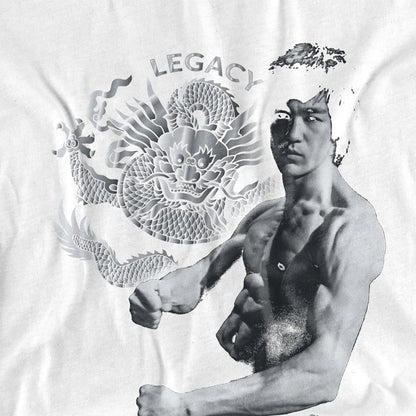 White - Side - Bruce Lee Unisex Adult Action Pose T-Shirt