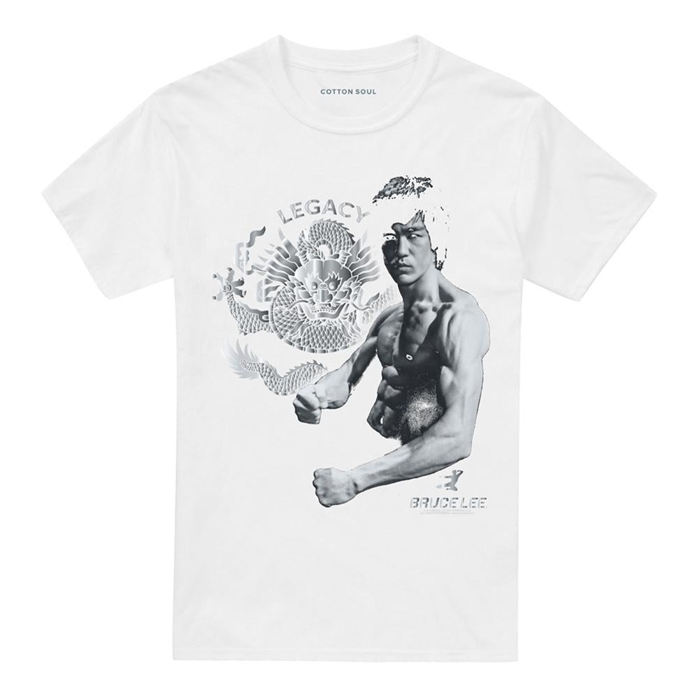 White - Front - Bruce Lee Unisex Adult Action Pose T-Shirt