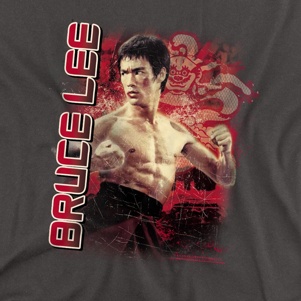 Charcoal - Back - Bruce Lee Unisex Adult Fury Long-Sleeved T-Shirt