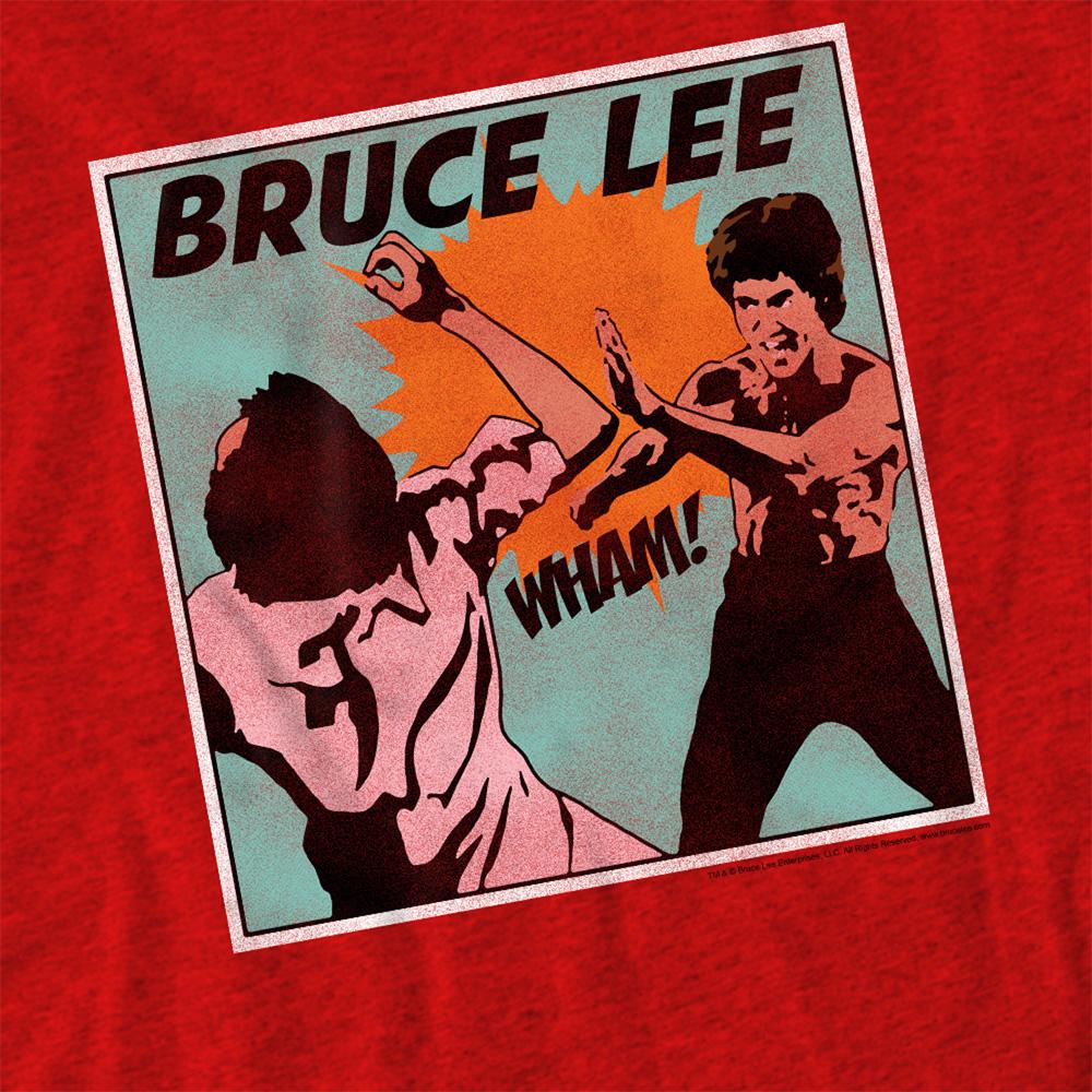Heather Red - Side - Bruce Lee Unisex Adult Comic Panel T-Shirt