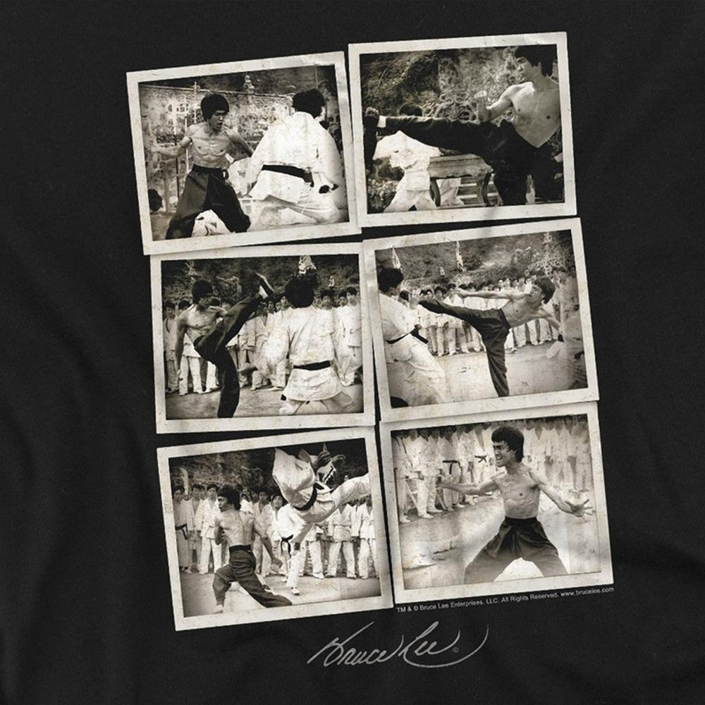 Black - Side - Bruce Lee Unisex Adult Snap Shots Long-Sleeved T-Shirt