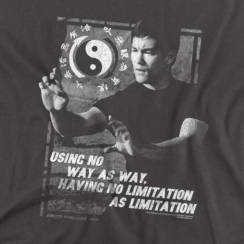 Charcoal - Side - Bruce Lee Unisex Adult No Way As A Way Long-Sleeved T-Shirt