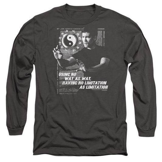 Charcoal - Front - Bruce Lee Unisex Adult No Way As A Way Long-Sleeved T-Shirt