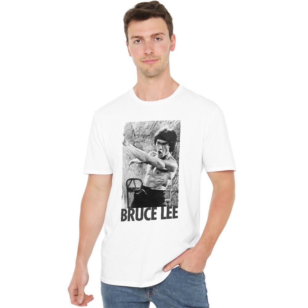 White - Lifestyle - Bruce Lee Unisex Adult Black and White 2 T-Shirt