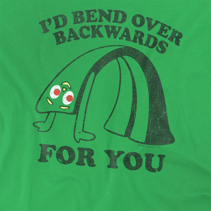 Kelly Green - Side - Gumby Unisex Adult Bend Backwards T-Shirt
