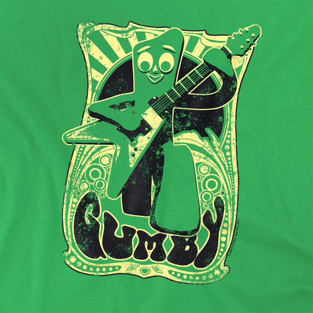 Kelly Green - Side - Gumby Unisex Adult Vintage Rock Poster T-Shirt