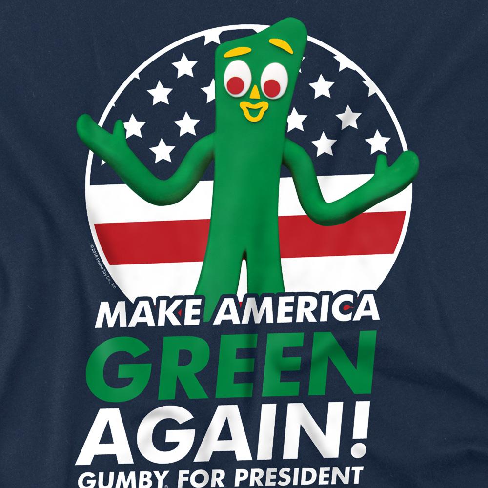 Navy - Side - Gumby Unisex Adult For President T-Shirt
