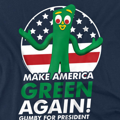 Navy - Side - Gumby Unisex Adult For President T-Shirt