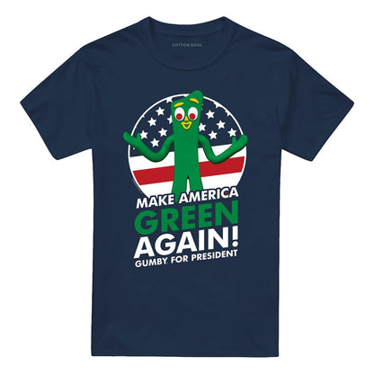 Navy - Front - Gumby Unisex Adult For President T-Shirt