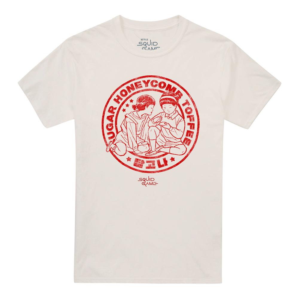 Natural - Front - Squid Game Unisex Adult Season Three Dalgona Honeycomb Toffee T-Shirt