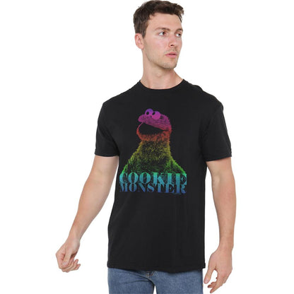 Black - Lifestyle - Sesame Street Unisex Adult Cookie Monster Half Tone T-Shirt