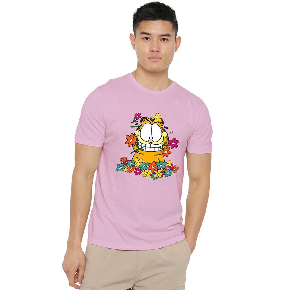 Pink - Lifestyle - Garfield Unisex Adult In The Garden T-Shirt
