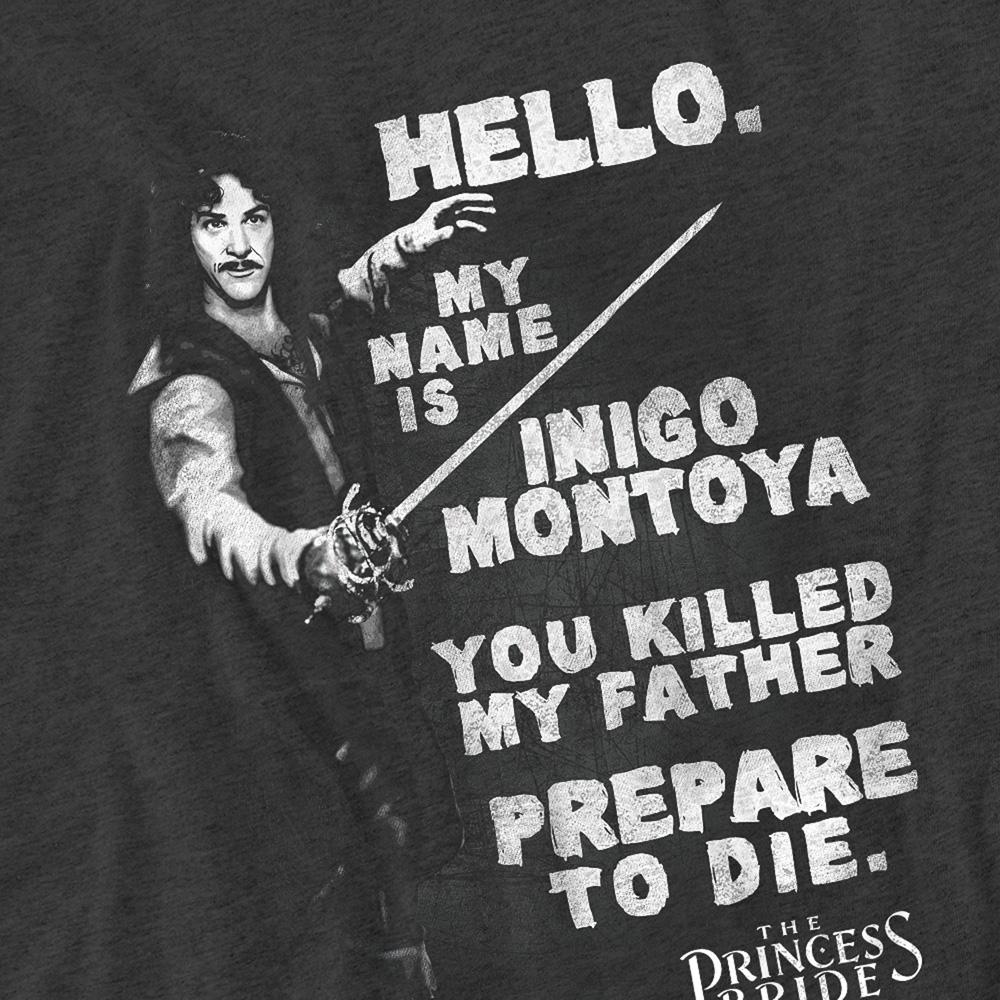 Charcoal - Side - The Princess Bride Unisex Adult Hello Again Heather T-Shirt