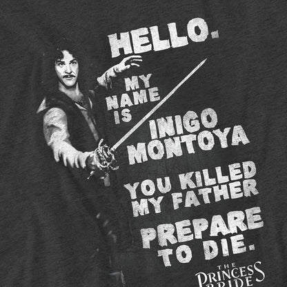 Charcoal - Side - The Princess Bride Unisex Adult Hello Again Heather T-Shirt