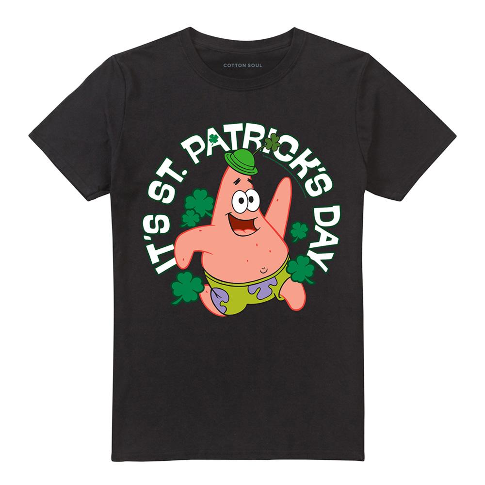 Black - Front - SpongeBob SquarePants Unisex Adult It Is St Patricks Day T-Shirt