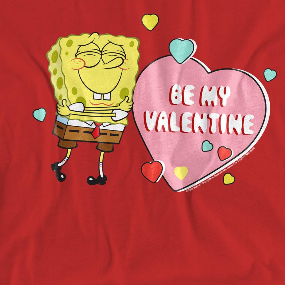 Red - Side - SpongeBob SquarePants Womens-Ladies Be My Valentine T-Shirt