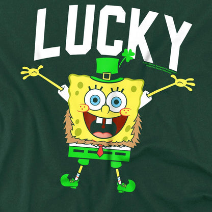 Hunter Green - Side - SpongeBob SquarePants Unisex Adult Lucky St Patricks Day T-Shirt