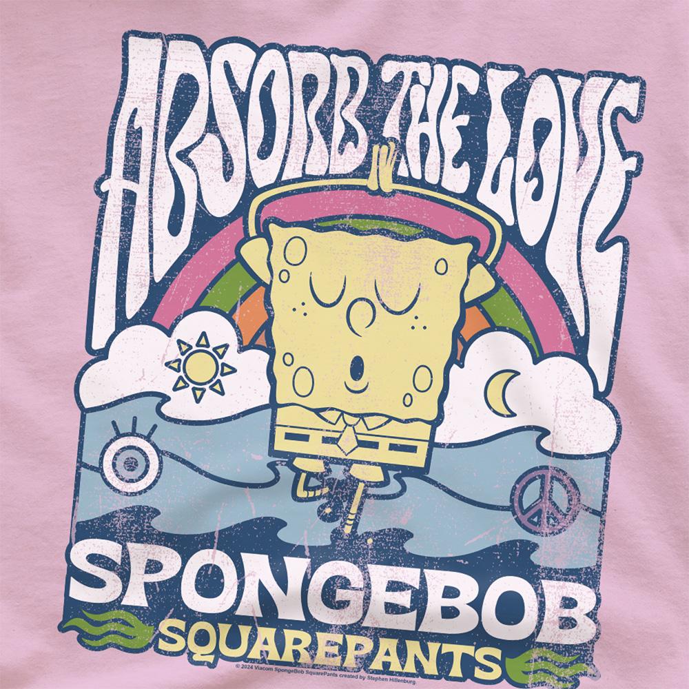 Pink - Side - SpongeBob SquarePants Unisex Adult Absorb The Love Poster T-Shirt