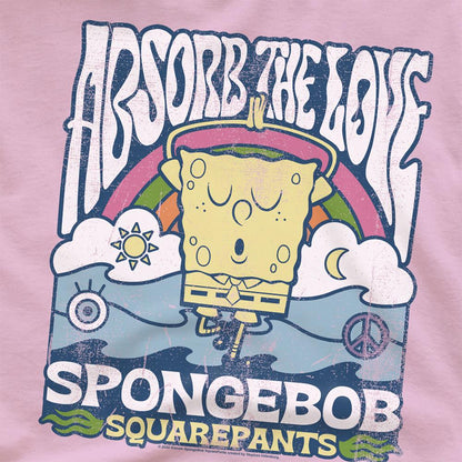 Pink - Side - SpongeBob SquarePants Unisex Adult Absorb The Love Poster T-Shirt