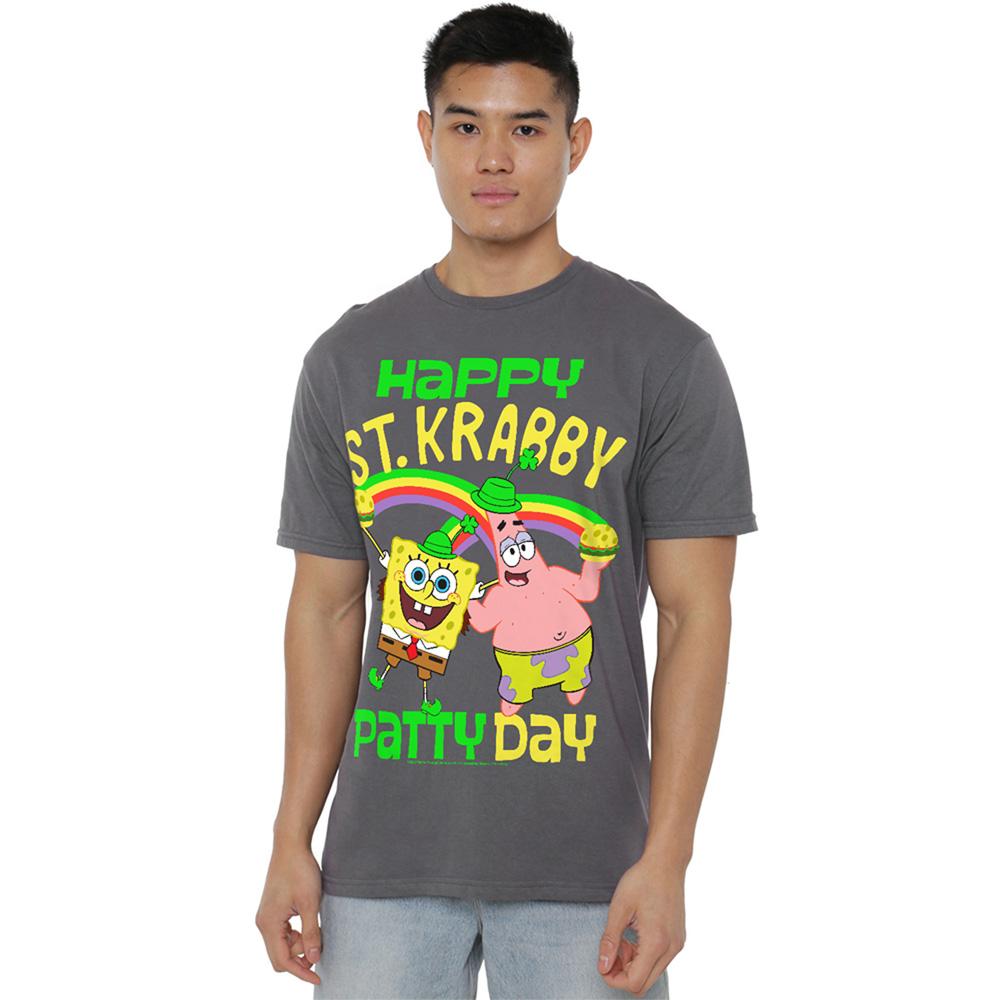 Charcoal - Lifestyle - SpongeBob SquarePants Unisex Adult St Patricks Day T-Shirt