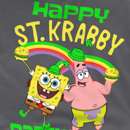Charcoal - Side - SpongeBob SquarePants Unisex Adult St Patricks Day T-Shirt