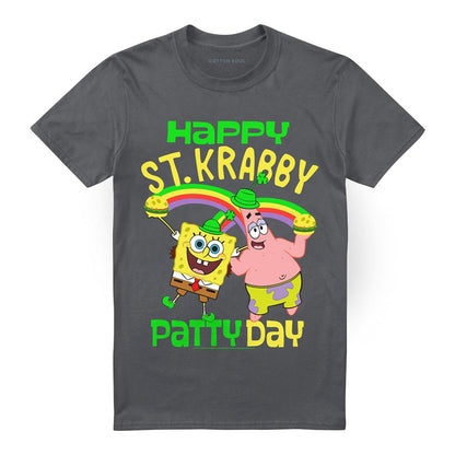 Charcoal - Front - SpongeBob SquarePants Unisex Adult St Patricks Day T-Shirt