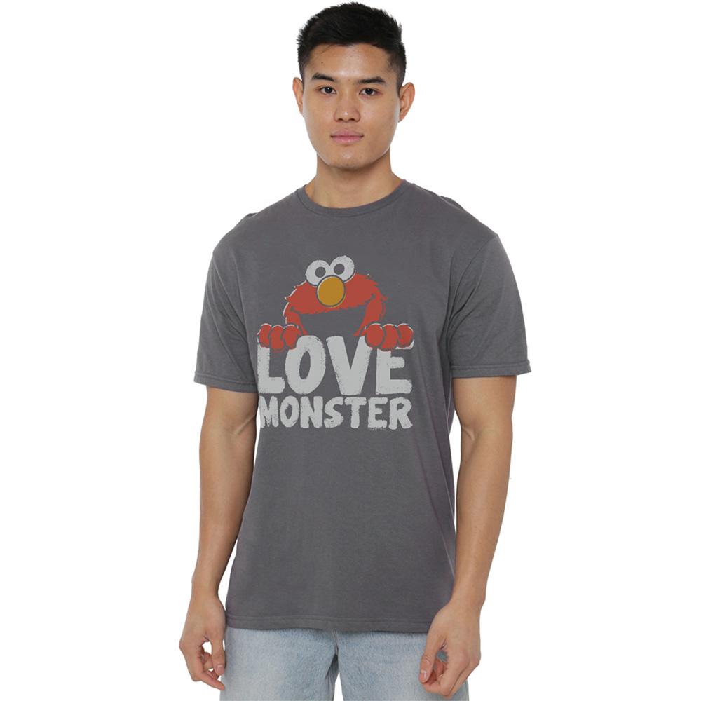 Charcoal - Back - Sesame Street Unisex Adult Love Monster T-Shirt