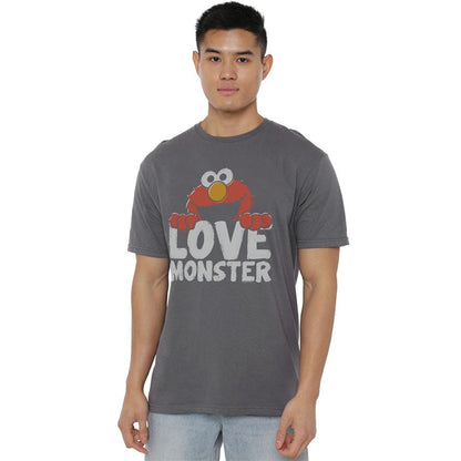 Charcoal - Back - Sesame Street Unisex Adult Love Monster T-Shirt