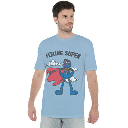 Light Blue - Lifestyle - Sesame Street Unisex Adult Grover T-Shirt