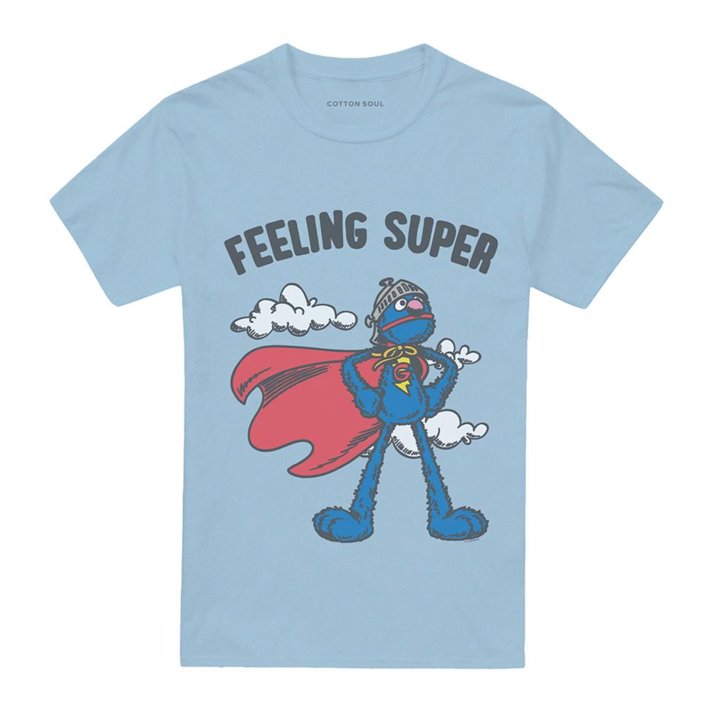 Light Blue - Front - Sesame Street Unisex Adult Grover T-Shirt
