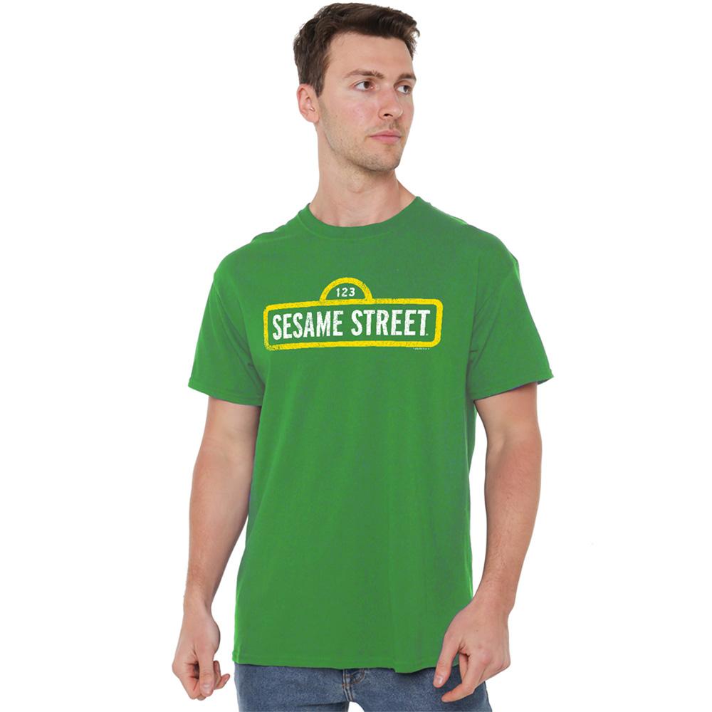 Kelly Green - Back - Sesame Street Unisex Adult Rough Logo T-Shirt