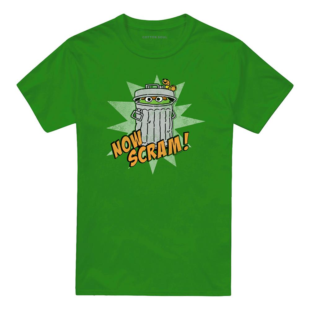 Kelly Green - Front - Sesame Street Unisex Adult Now Scram T-Shirt