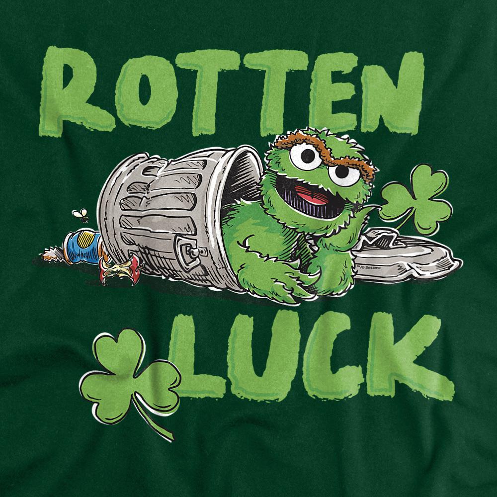 Hunter Green - Back - Sesame Street Unisex Adult Rotten Luck Oscar The Grouch T-Shirt