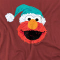 Cardinal - Side - Sesame Street Unisex Adult Elmo Christmas T-Shirt