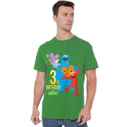 Kelly Green - Back - Sesame Street Unisex Adult 3rd Birthday T-Shirt