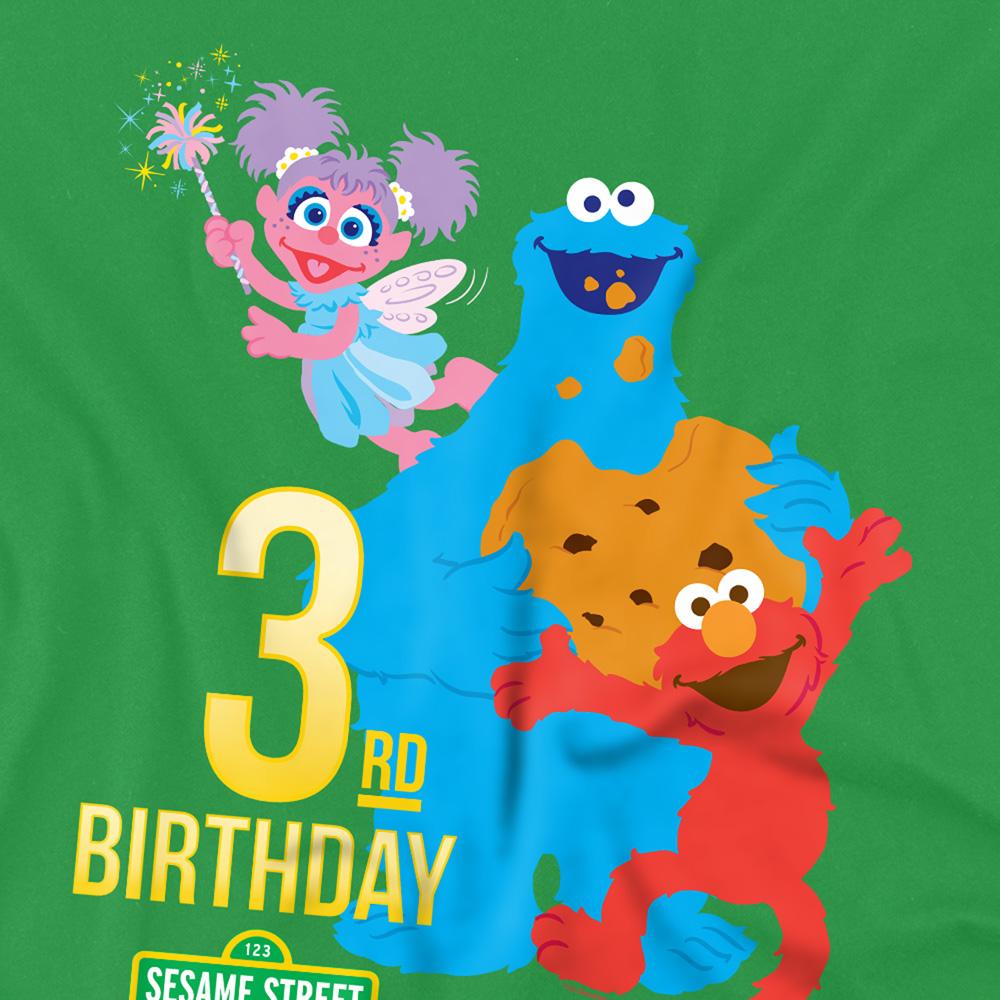 Kelly Green - Side - Sesame Street Unisex Adult 3rd Birthday T-Shirt