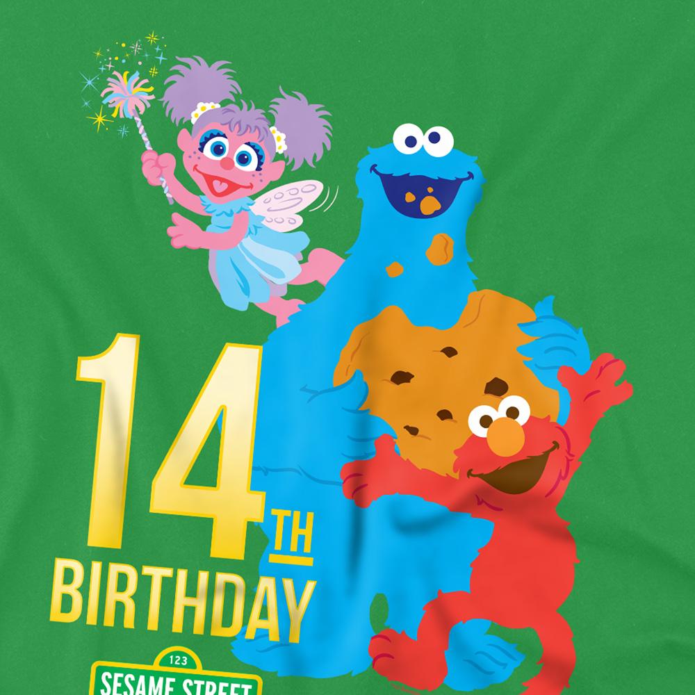Kelly Green - Side - Sesame Street Unisex Adult 14th Birthday T-Shirt